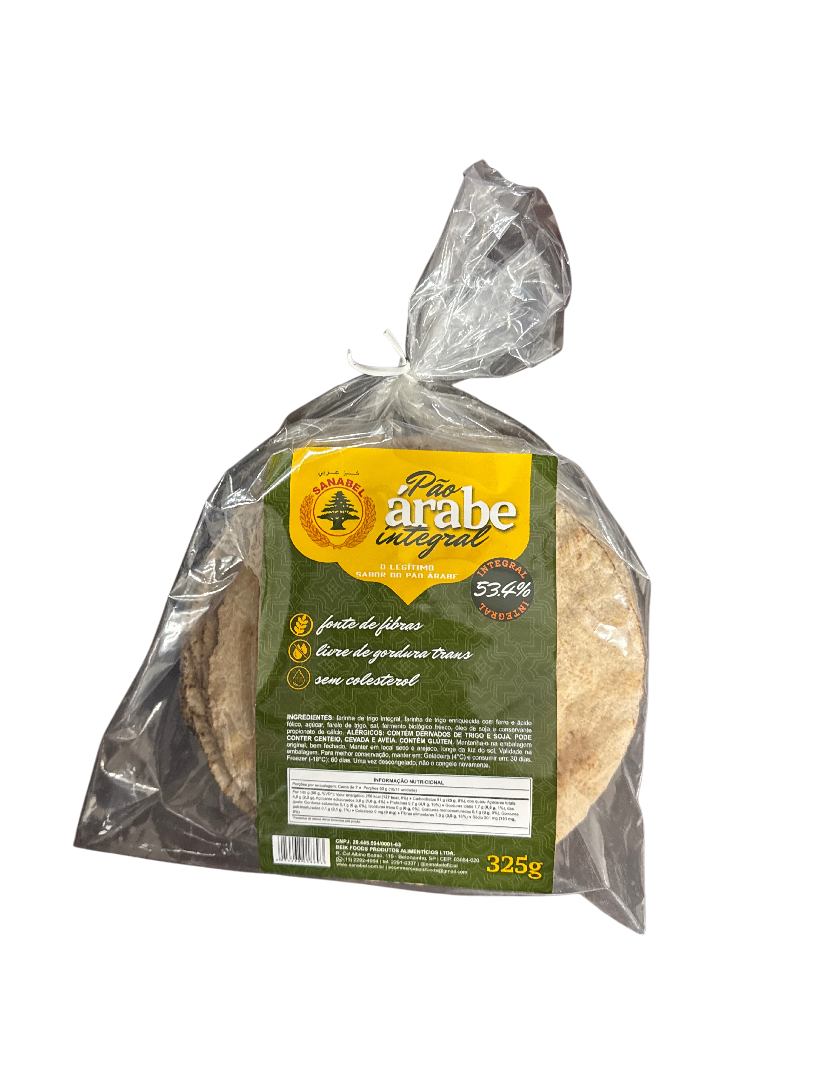Pão Árabe Integral 325g